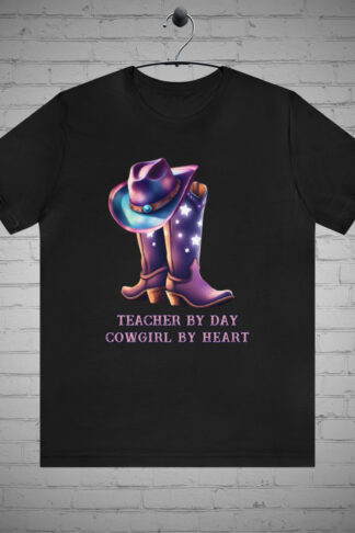 Teacher by Day Cowgirl by Heart t-shirt, Teacher Cowgirl shirt, Western Teacher tee, Cowgirl Graphic Shirt, Cowboy Graphic Tee, Teacher Gift