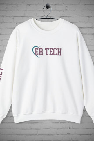 Emergency Tech Sweatshirt w/ sleeve Design, Er Nurse Sweatshirt, Tech Sweatshirt, Nurse Graduation Gift, Nurse Gift, ER Shirt, ER RN Gift