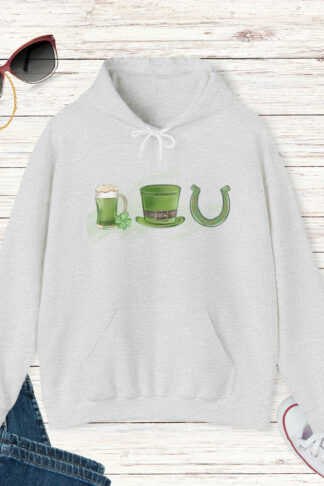 Patrick's Day Sweatshirt w/ fun Sleeve design, St Patrick's Day Sweatshirt for Women, Shamrock Lucky, St Patty's Day sweater