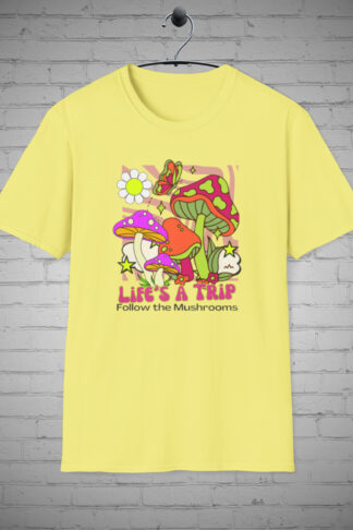 Lifes a Trip Follow the Mushrooms T-shirts, Fungi Tees, Nature tshirt, Mushroom Lover, Vintage tshirts, Boho tshirts, Mushroom Gifts