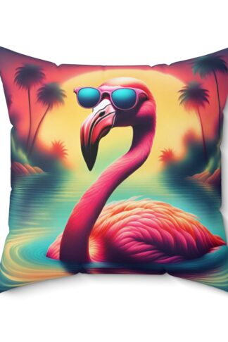 Pink Flamingo Throw Pillow, Flamingo Accent Pillow