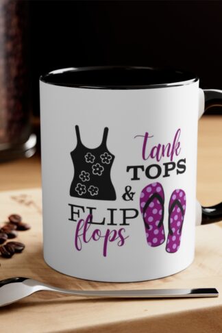 Summer Time Mug, Tank tops and Flip Flops Mug, Summer vibes mug, Beach vacation mug, flip flops decor, Beachwear mug, Sunny day mug