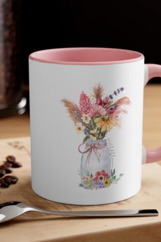 Wildflowers Cottagecore Coffee Mug, Pressed Flower Mug, Pastel Floral Nature Mug, Boho Botanical Tea Cup, Flower Garden Lover, Gift for Her