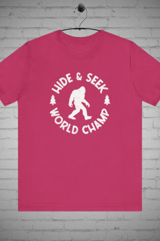 Bigfoot tshirt, Hide and seek champ, Sasquatch apparel, Cryptid clothing, Funny Bigfoot merch, Outdoor humor, Yeti tee, Wilderness tee