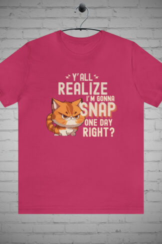 Cat Going to SNAP T-shirt: Hilarious Graphic Tee, Sassy Sense of Humor Gift, Witty Attitude tee, Bold and Edgy Apparel