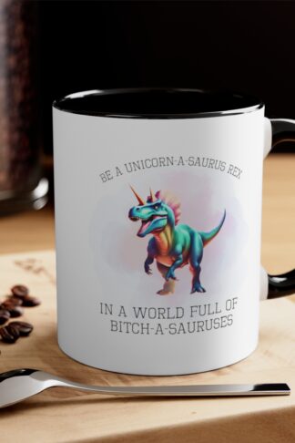 Unicorn- a-Saurus Coffee Mug, Mythical creature tea cup, Dinosaur unicorn Drinkware, Magical beast Mug, Fantasy Unique dinosaur mug Gift