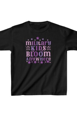 Military Kids t-shirt, Purple Up for Army Kids, Military Kids Bloom Everywhere, Unisex Kids Tees Sz 4-20