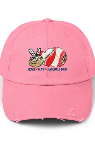 Baseball Mom Unisex Distressed Cap, Baseball Hat, MoM sports Hat,