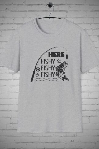 Fishing t-shirt, Fathers Day Gift, Here Fishy Fishy tee, Bass Fishing Shirt, Fisherman apparel, Outdoor clothing, Fishing hobby Gift