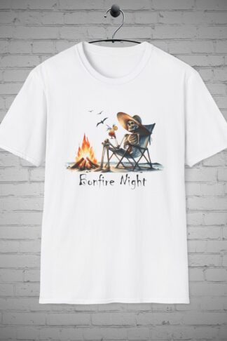 Skeleton Bonfire Night Camping t-shirt, Campfire apparel, Bonfire Night shirt, Camping clothing, Skeleton camping tee, Campers Gift