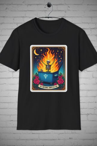 Emotional Dumpster Fire Tarot Card t-shirt, Emotional Skeleton Tee, Skull Tarot Card shirt, Mystical tee, Tarot Lover Gift