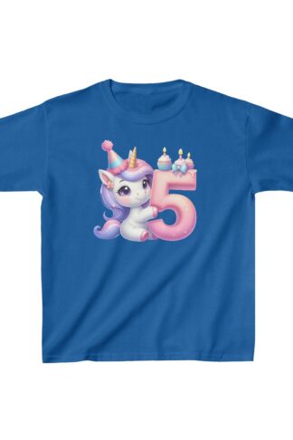 Unicorn 5th Birthday T-Shirt, Fifth Birthday Unicorn Shirt, Unicorn Birthday Tee for 5th BDay, Unicorn Tee, Fifth Birthday Day Gift