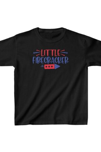 Little Firecracker July 4th Kids T-Shirt, Independence Day Children's Tee, Patriotic Youth tee, Red White and Cute Kids Tee, Fireworks Kids Tee, Size 4T - 20