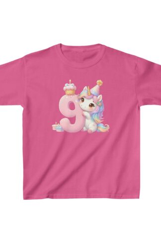 Unicorn 9th Birthday T-Shirt, Ninth Birthday Unicorn Shirt, Unicorn Birthday Tee for 9th BDay, Unicorn Tee, Ninth Birthday Day Gift