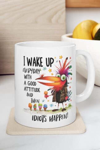 Funny Bird Coffee Mug, Bunny mug, Springtime tea cup,  Holiday drinkware,