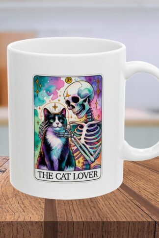CCat Lover Tarot Coffee Mug, Funny Pug Cup, Cat mug, Skeleton Tea Cup, Lovers Mug Gift
