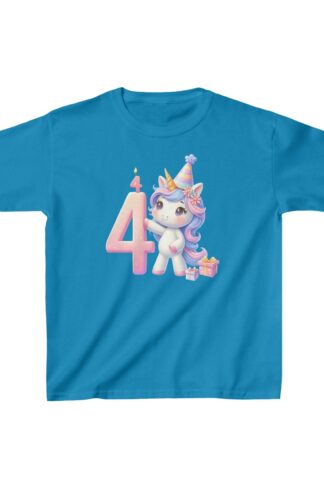 Unicorn 4th Birthday T-Shirt, Fourth Birthday Unicorn Shirt, Unicorn Birthday Tee for 4th BDay, Unicorn Tee, Fourth Birthday Day Gift