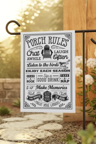 Porch Rules Garden & House Banner Flag, Lake Porch Flag, Porch Sign, Relaxing Porch Gift, New Home Gift