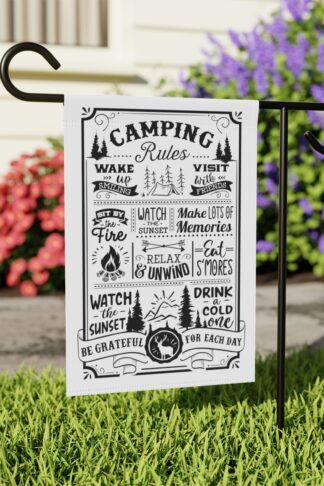 Copy of Camping Rules Garden & House Banner Flag, Campers Porch Flag, Camp Site Sign, Camp Lovers Gift