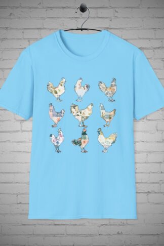 Chicken t-shirt, Chicken pattern t-shirt, Farm animal shirt, Rooster print clothing, Hen apparel, Country style tee, Chicken Lover Gift