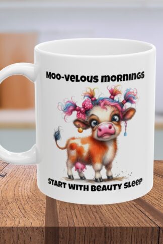 Funny Cow Coffee Mug, Beauty Sleep Mug, Humorous Cow Mug, Hilarious Cow Coffee Mug, Quirky Cow Mug, Amusing Cow Cup, Cow Lover Gift