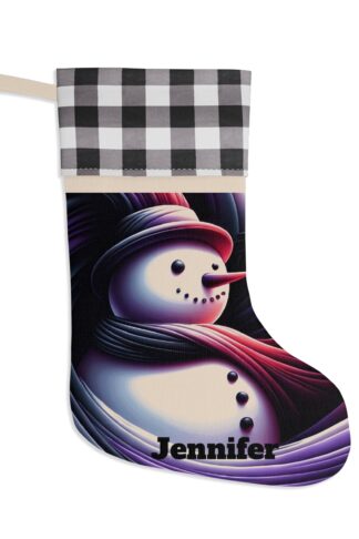 Personalized Gothic Snowman Christmas Stocking