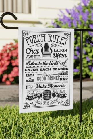 Porch Rules Garden & House Banner Flag
