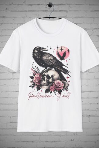 Halloween t-shirt, Crow tee, Halloween Y'all Sarcastic Witch, Halloween Costume
