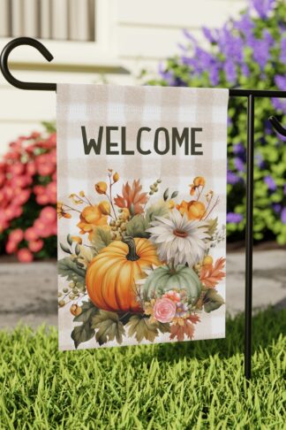 Garden Flag, Halloween Flag, Autumn Flag Decor, Spooky Decor, Fall Vibes Flag, Trick Treat Flag, Pumpkin Flag, Outdoor Fall Decor Gift