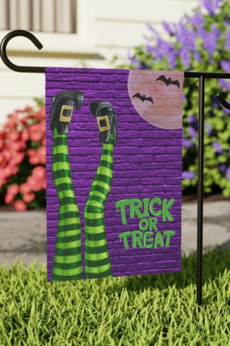 Fall Garden Flag, Halloween Flag, Autumn Flag Decor, Spooky Decor, Fall Vibes Flag, Trick Treat Flag, Pumpkin Flag, Outdoor Fall Decor Gift