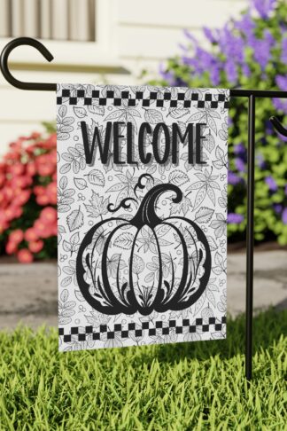 Garden Flag, Halloween Flag, Autumn Flag Decor, Spooky Decor, Fall Vibes Flag, Trick Treat Flag, Pumpkin Flag, Outdoor Fall Decor Gift