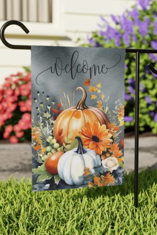 Fall Garden Flag, Halloween Flag, Autumn Flag Decor, Spooky Decor, Fall Vibes Flag, Trick Treat Flag, Pumpkin Flag, Outdoor Fall Decor Gift
