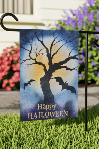 Garden Flag, Halloween Flag, Autumn Flag Decor, Spooky Decor, Fall Vibes Flag, Trick Treat Flag, Pumpkin Flag, Outdoor Fall Decor Gift