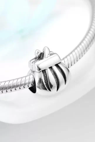 Real 925 sterling silver go shopping Square Handbag heart pattern beads with pink zircon Charms for Women Bracelet jewelry