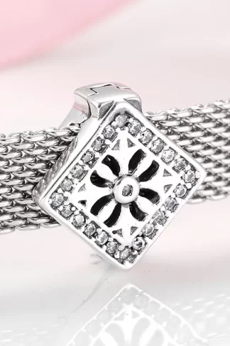 Real 925 sterling silver Nurse hat Heart Clips Beads with Clear CZ Bead Charms for Reflection Bracelet Wholesale jewelry