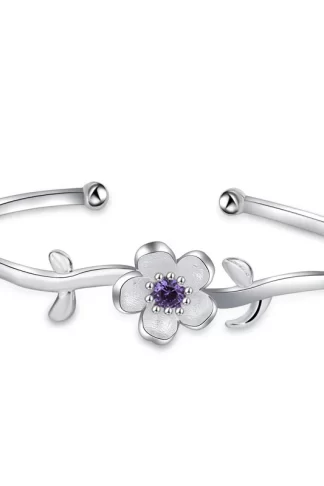 Charm Bangle Creative 2-Color Peach Blossom Bracelet High Quality Women Jewelry Bracelets Cuff Adjustable Bangles For Party Gift