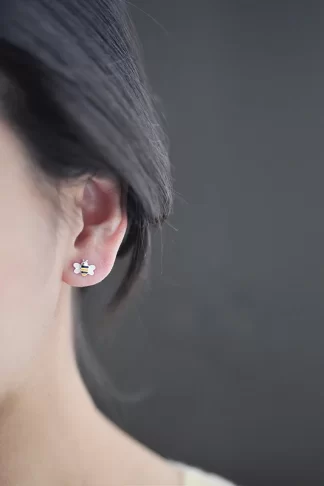 Real 925 Sterling Silver Lovely bee Earrings for Women Girls Gift Hot Fashion sterling-silver-jewelry Women Earrings