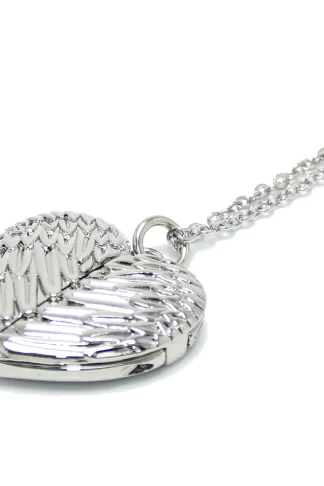 DIY Sublimation Angel Wings Necklace Heart Magnet Lock Pendant Memorial Day Souvenir Gifts Sublimation Necklace Blank With Chain