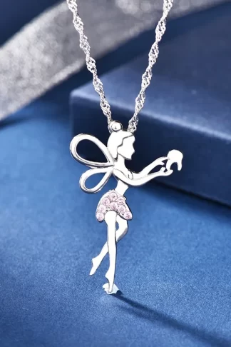 Crystals Tooth Pendant Dentist Necklace s925 Sterling Silver Dentist's Angel Medical Jewelry Gift for Doctor/Nurse