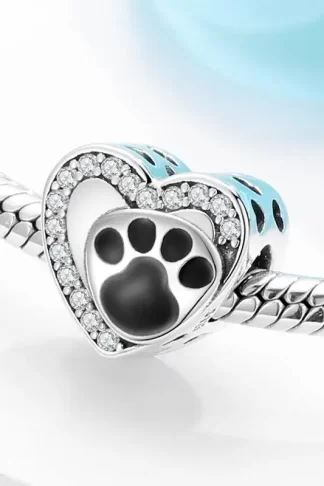 Real 925 sterling silver Cartoon Character dog beads with clear Zircon Charms for Bracelets Fashion jewelry Wholesale