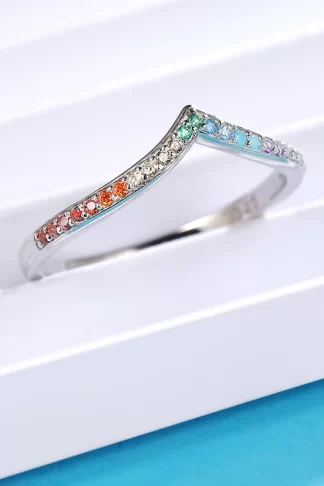 Qings 1.5MM Thin Band Rings Platinum Plated 925 Sterling Silver Cubic Zirconia Engagement Rings for Women Girls