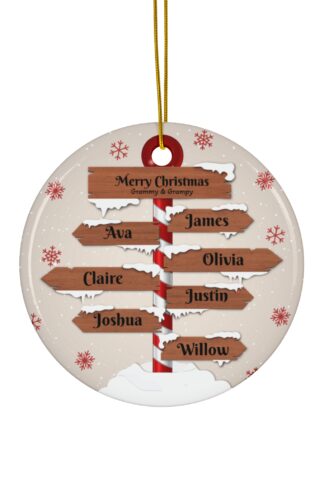 7 Names - Christmas Ornament, Personalized Ceramic Ornament, Family Christmas Ornament, Customize it Ornament