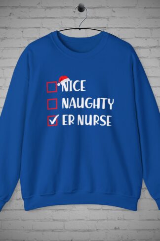 Naughty Nice ER Nurse Sweater, Emergency Dept Nurse sweater, Christmas Nurse Sweater,  ER Nurse Christmas sweater