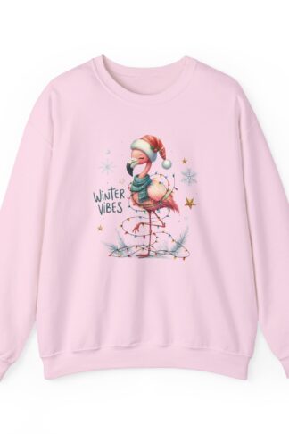 Flamingo Christmas Sweatshirt, Holiday Crewneck Jumper, Tropical Xmas Sweater, Festive Winter Pullover, Animal Lover Gift