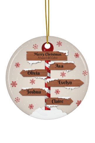 5 Names - Christmas Ornament, Personalized Ceramic Ornament, Family Christmas Ornament, Customize it Ornament