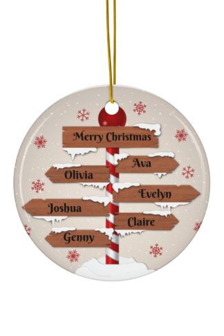 6 Names - Christmas Ornament, Personalized Ceramic Ornament, Family Christmas Ornament, Customize it Ornament