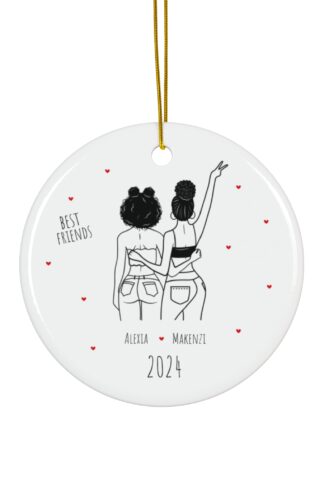 Best Friends - Christmas Ornament, Beautiful Ceramic Ornament, Custom Family Names Christmas Ornament, Customize it Ornament