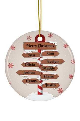9 Names - Christmas Ornament, Personalized Ceramic Ornament, Family Christmas Ornament, Customize it Ornament