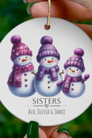 4 Names - Christmas Ornament, Personalized Ceramic Ornament, Family Christmas Ornament, Customize it Ornament
