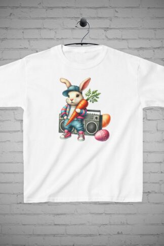 Easter T-Shirt, Bunny T-Shirt, Hip Hop Bunny Tee, Carrot Valentine Tee, Adorable Rabbit Easter Top, Kids Easter Gift